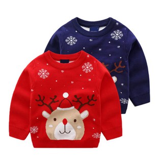 Suéter De Ciervo De Navidad , Cálido Para Niños , Cuello Redondo (1)