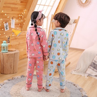 niños 2 unids/set de manga larga pijamas niño niñas ropa de dormir lindo impresión moda niños ropa de algodón ropa de dormir