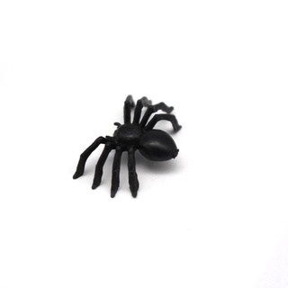 50x juguete de araña negra de plástico con truco de halloween haunted house prop decoración (2)
