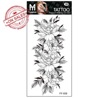 Rose peony flores tatuajes temporales para tatuajes/niñas/niñas/niñas/niñas/impermeables/impermeables/niñas