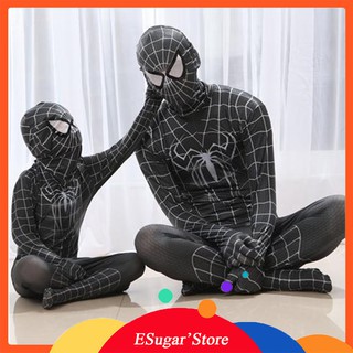 Lycra Spandex Negro Spiderman Disfraz De Niños Adultos Niño Veneno Spider-Man Cosplay Superhéroe Zentai Traje De Halloween Mono