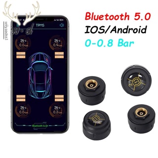 Bluetooth 5.0 coche TPMS sistema de alarma de presión de neumáticos Sensor Android/IOS sistema de monitoreo de presión de neumáticos 8.0 Bar (1)
