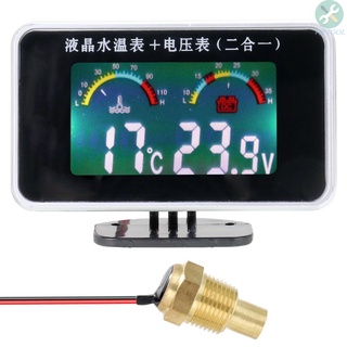 [TOP] Coche LCD pantalla Digital medidor de temperatura de agua termómetro voltímetro medidor 2 en 1 temperatura y voltaje medidor 1/8 10 mm Thre