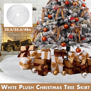 78/90/122 cm blanco de felpa árbol de navidad falda de felpa alfombra de piso de navidad fiesta adorno