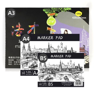 RA A3/A4/B5 Drawing Paper Pad Notebook Sketch Book for Marker Art Paiting Diary Student Gifts 30 Sheets
