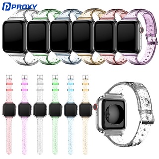 [disponible] Correa de silicona para Apple watch band 44mm 40mm iWatch band 38mm 42mm Slim Glitter mujer pulsera Apple watch series 3 4 5 6 SE proxy