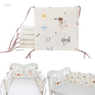 Baobaodian 6 piezas de bebé de algodón suave cuna parachoques recién nacido cuna Protector de almohadas cojín alfombrilla