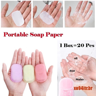 Xotr 20 piezas Mini jabón De Papel desechable Perfumado Para limpiar Papel