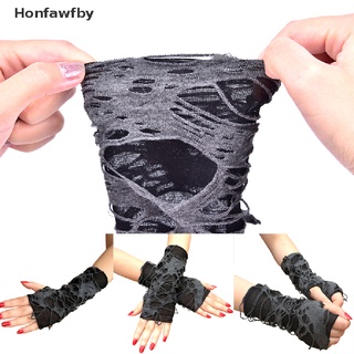 Honfawfby A Pair Gothic Arm Warmer Fingerless Beggar Punk Halloween Gloves Hole Cosplay *Hot Sale