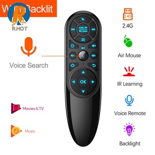q6 pro air mouse 2.4g control remoto inalámbrico de voz con retroiluminado y giroscopio ir aprendizaje para android tv box h96 x96