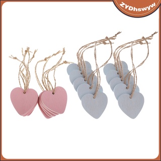 love heart - etiquetas de madera pintadas, rosa y azul, paquete de 20 unidades (3)