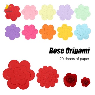 TRUEIDEA DIY Flower Paper Folding Colorful Origami Art Rose Origami Gift Origami Technology Manual Material Partially Prepared Products Education Tool Craft Paper