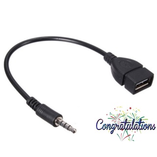 CON-3.5 mm Macho AUX Audio Enchufe Jack A USB 2.0 Hembra Convertidor Adaptador De Cable Para Coche (8)