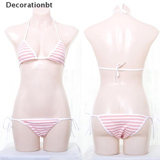 (decorationbt) japonés dulce lolita traje de baño trajes de baño cosplay traje de rayas bikini traje en venta (1)