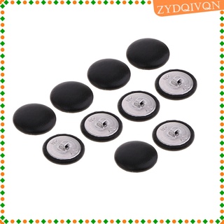 10Pcs Faux Leather Covered Button Upholstery Knitting Craft Black