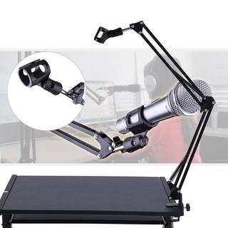 etaronicy - soporte plegable para escritorio ajustable, radio en vivo, micrófono, soporte plegable