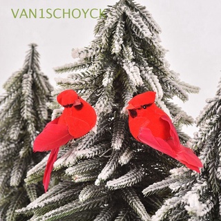 van1schoyck hermosas aves artificiales para el hogar, boda, jardín, pájaro de navidad adornos de navidad plumas con clip realista simulación de espuma 9 cm decoración de árbol de navidad