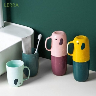 LERRA Kids Adults Toothpaste Cover Travel Box Cup Toothbrush Case Portable Bathroom Cartoon Camping Elephant Shaped Storage Containers