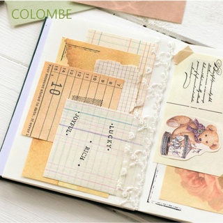 COLOMBE Stationery Specialty paper Memo pads Card Making Source Material paper 60 Sheets Creative DIY Retro Journaling Vintage Scrapbooking