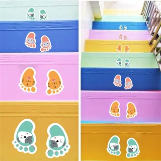 Be> 30 pares de calcomanías autoadhesivas para niños de dibujos animados a distancia Social lindas decoración de huella para habitación, fiesta, guardería, escaleras (8)