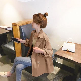 2021Primavera nuevo estilo coreano temperamento abrigo estilo británico Casual Pop pequeño de longitud media gabardina para mujer u6Ec
