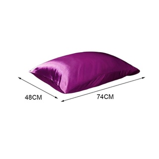 Funda de almohada de seda suave satinada de 48 x 74 cm con sensación de alta calidad fresca y H6K8 (9)