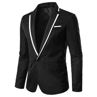 [gcei] hombre elegante casual sólido blazer negocios boda fiesta outwear abrigo traje tops