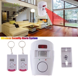 melan - alarma antirrobo inalámbrica con sensor infrarrojo, sistema de alarma antirrobo, 2 mando a distancia, seguridad en el hogar, 105 db, sirena, detector de movimiento