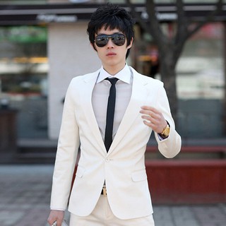 Hombre blanco boda novio traje abrigo negocios banquete cena negocios Casual vestido profesional (chaqueta + pantalones)