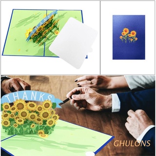 ghulons girasol ramo 3d pop-up tarjeta hecha a mano tarjeta de felicitación para aniversario de cumpleaños