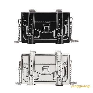 yang PU Leather Shoulder Bags Chain Crossbody Bag Square Messenger Bags for Women