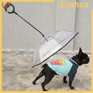 [SIMHOA] Paraguas para perros mascotas, construido en correa para cachorro, secado, impermeable, cubierta transparente