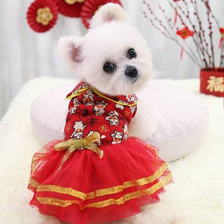 Festiva mascota falda cachorros falda festiva vestido otoño gato falda estilo pareja (7)