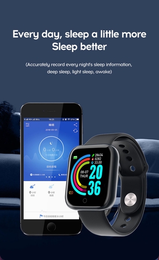 (en stock) Y68 Smartwatch à Prova d'água Usb Esportivo/reloj inteligente Com Monitor De frequência cardíaca 4.8 (D20) (4)