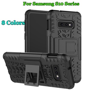 Para Samsung Galaxy S10 S10e Plus Lite Híbrido Resistente Goma Duro PC + TPU Suave/Kickstand Ajustable Caso Soporte De La Cubierta Carcasa