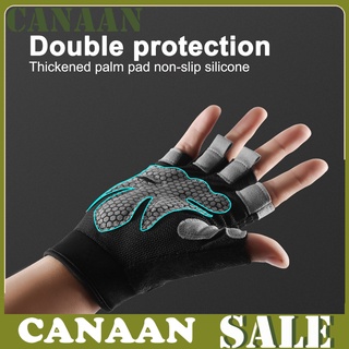 canaán 1 par de guantes de entrenamiento de medio dedo de la palma de protección de nylon transpirable ejercicio guantes de gimnasio guantes para fitness (1)