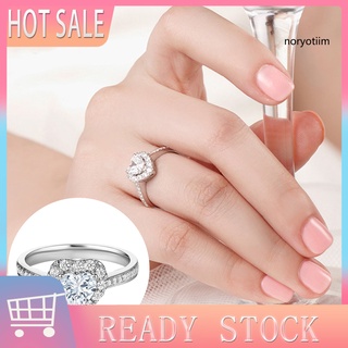 Bk anillo romántico De circonita Cúbica con forma De corazón brillante para mujer