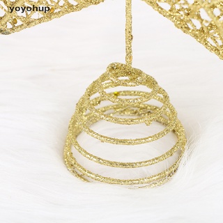 yoyohup oro glitter árbol de navidad superior de hierro estrella decoraciones de navidad para el hogar co