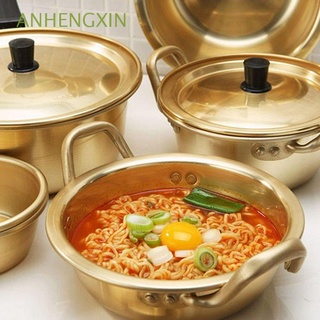 Anhengxin desayuno Ramen olla creativa sopa olla fideos olla con tapa cocina fideos de aluminio leche huevo sopa de oro utensilios de cocina