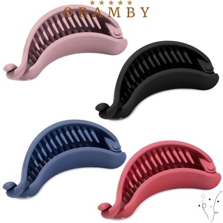 ORAMCURRENT 4PCS Fashion Hair Clips Women Girls Ponytail Holder Banana Shape Hair Claws Accessories Cute Candy Color Casual Sweet Hairpins