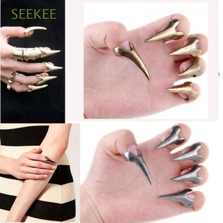 SEEKEE 5pcs Hot Gothic Retro Finger Rings Spike Nail Talon Rock Punk Wholesale Claw/Multicolor