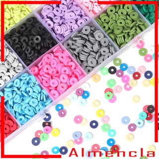 [ALMENCLA] Perlas de arcilla Heishi redonda de arcilla polimérica Kit de perlas de pulseras collar DIY 6 mm