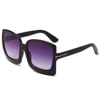 Clásico Retro de gran tamaño cuadrado gafas de sol de las mujeres de la marca de lujo de la moda moderna T palabra gafas de sol al aire libre de viaje gafas de conducción UV400 (7)
