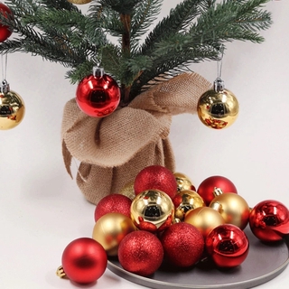 4/6/8 cm árbol de navidad bolas de purpurina decoraciones/mas fiesta colgante bola de plástico adornos/hogar año nuevo boda fiesta (4)