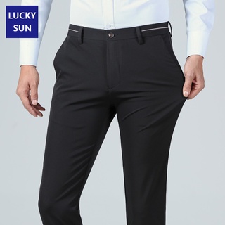 [29-40] Negro pantalones de los hombres Slim Fit oficina Casual pantalones largos elásticos más el tamaño de los pantalones