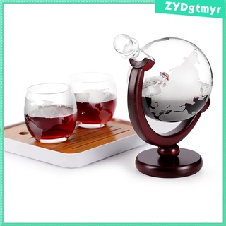 Whiskey Decanter Globe Set Glass Home Vodka Liquor Bourbon for Men Gift (6)