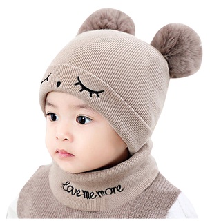 [EFE] recién nacido niños bebé niño niña pompón sombrero invierno caliente punto ganchillo gorro gorro bufanda (2)