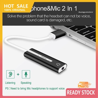 HY-HS 2 en 1 tarjeta de sonido externa USB a 3,5 mm 7.1 Audio auriculares adaptador de micrófono