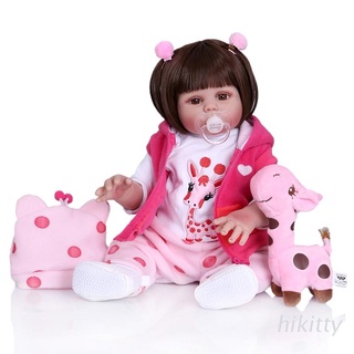 Hik 48cm realista muñeca completa de silicona vinilo recién nacido bebés juguete niña princesa ropa realista regalo hecho a mano