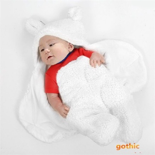gótico recién nacido plus polar saco de dormir bebé manta de piernas divididas gruesa caliente envolver gótico